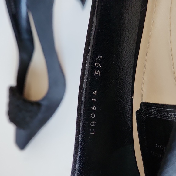 CHRISTIAN DIOR | Rosette heels black satin sz 39.5 - Picture 8 of 8